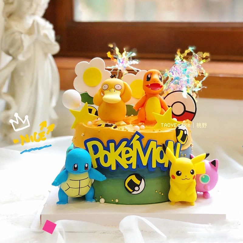 Bộ 6 Mô Hình Nhân Vật Pokemon Bằng Pvc Dễ Thương Dùng Trang Trí Bánh Kem
