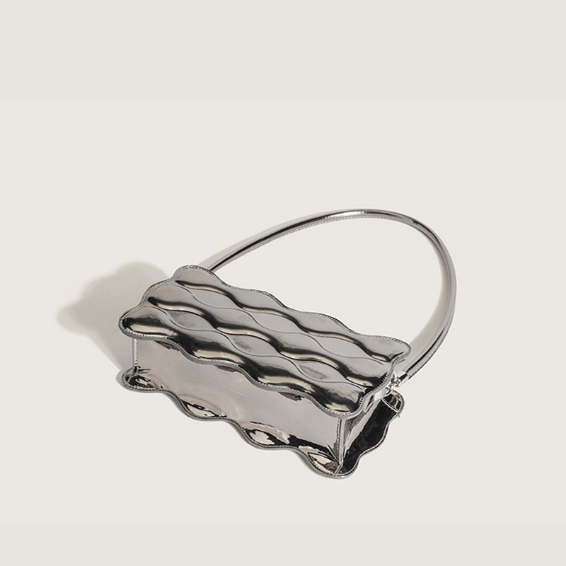 MISCHA Túi Đeo Vai Hình Vuông Cỡ Nhỏ Chất Liệu Da PU Bóng Thời Trang