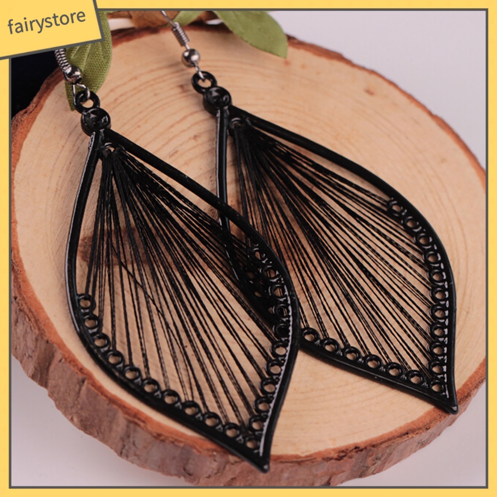 1 Đôi Bông Tai Hình Chiếc Lá Bằng Hợp Kim Thời Trang Dự Tiệc Dành Cho Nữ [Fairy1]