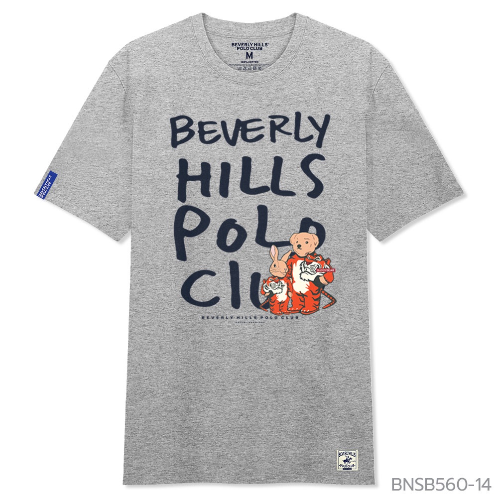 Áo Thun cotton Ngắn Tay In Hình Gấu Beverly Hills Polo Club