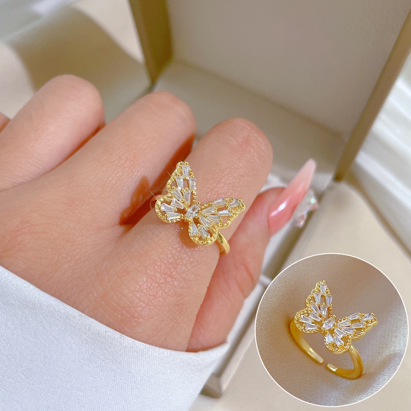 Nhẫn Hở Mạ Vàng Hình Bướm Sang Trọng Thời Trang