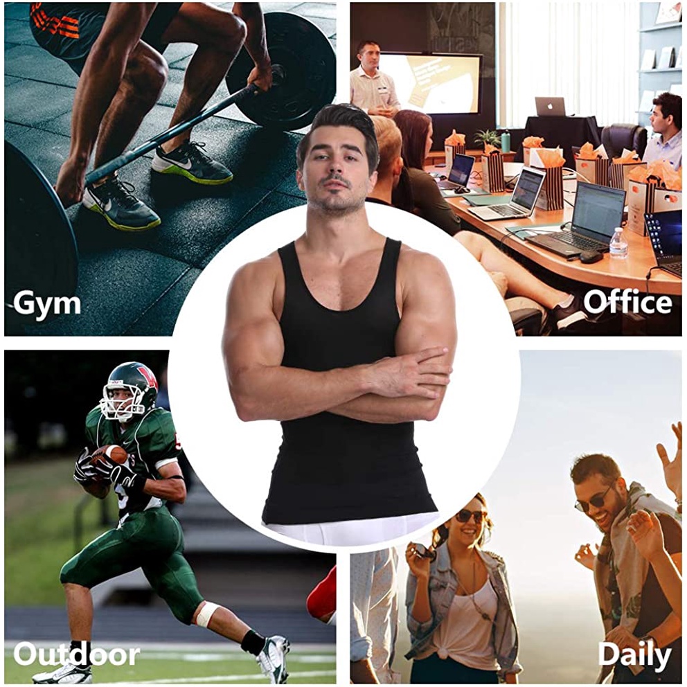 Áo Thun Sát Nách Nén Định Hình Cơ Thể Thon Gọn Cho Nam