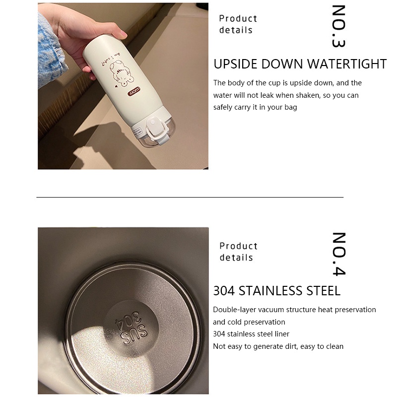 Bình Nước Giữ Nhiệt Bằng Thép Không Gỉ 350ml Kèm Ống Hút Tiện Lợi