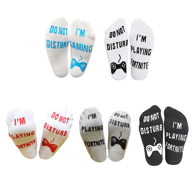 Vớ Cotton Pha Cổ Ngắn Chống Trượt In Chữ Thời Trang Cho Nam Và Nữ