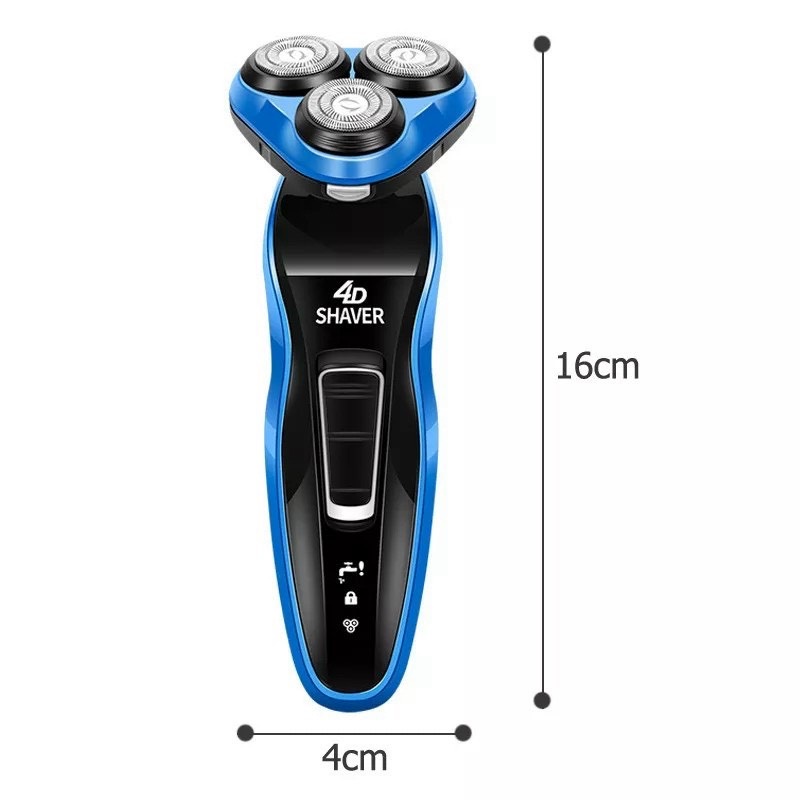 Máy Cạo Râu 4D SHAVER Lưỡi Cạo Bằng Thép Cao Cấp. Dao Có Đầu Tỉa Mũi Và Tông Đơ. Máy Có Chống Nước