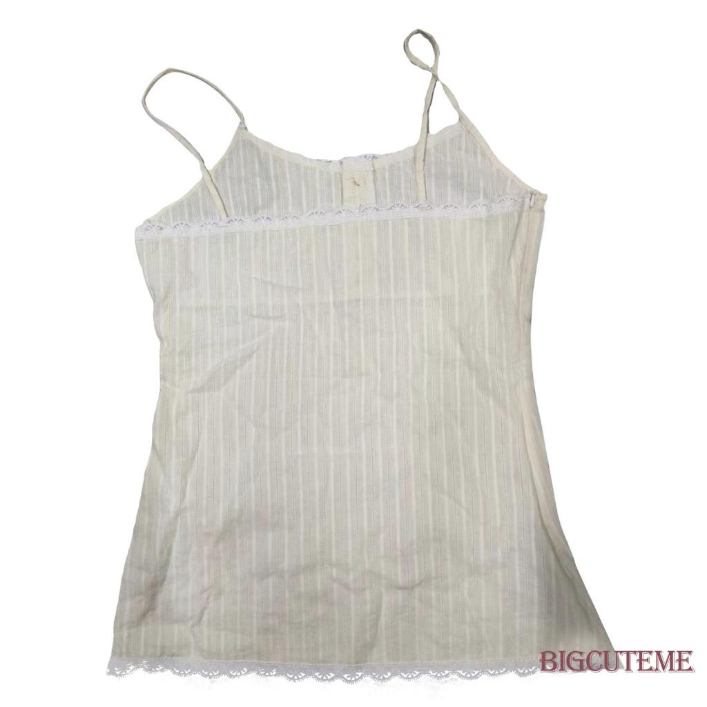 [] Áo Không Tay Ôm Dáng Phối Ren Cắt Sâu Cài Nút Dưới Áo Mùa Hè Cho Nữ