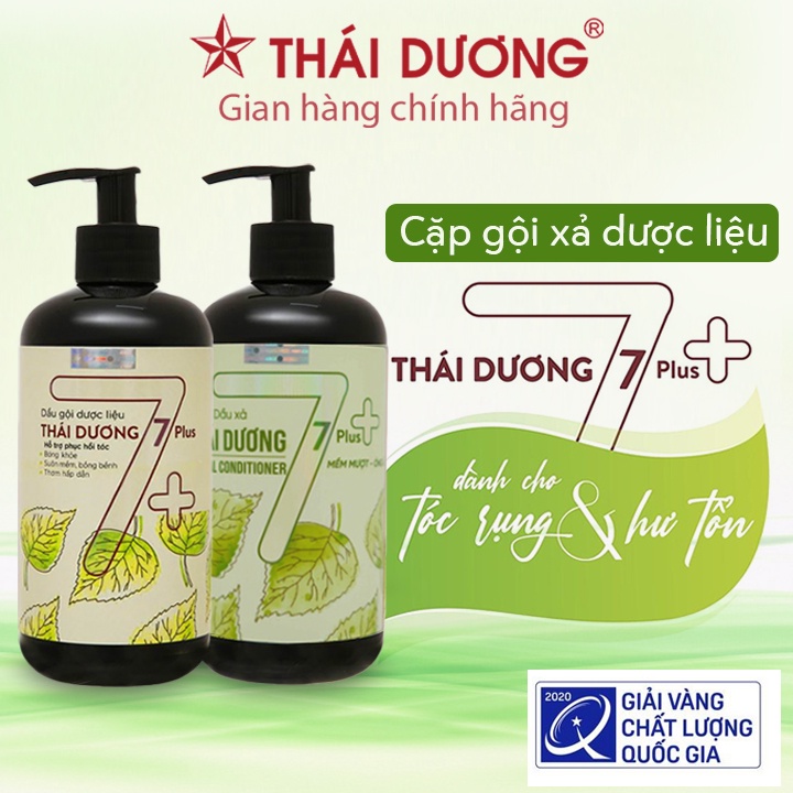 Cặp dầu gội xả dược liệu Thái Dương 7 Plus hỗ trợ phục hồi tóc, giúp tóc chắc khỏe