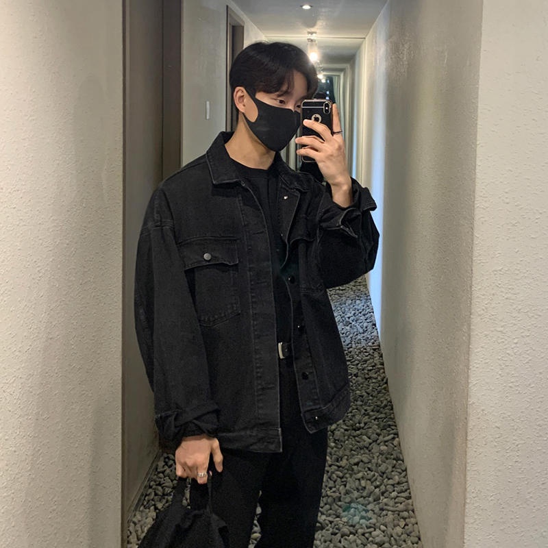 Áo Khoác Jean Nam Dài Tay Form Rộng Áo Khoác Bò Nam Cao Cấp Kiểu Hàn Quốc Denim Jacket Nam Đi Học Đi Làm Đi Chơi AB001