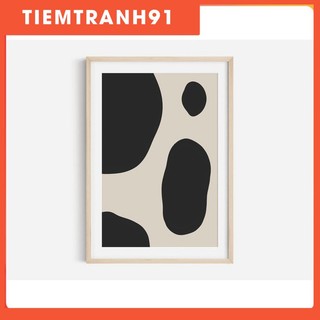 Tranh in cao cấp | Tranh nghệ thuật trừu tượng - Black Abstract Art Print, Black and Beige Abstract Art 01