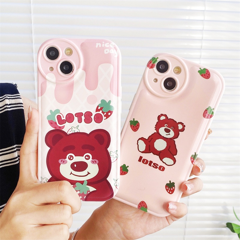 Mô hình Strawberry Bear dễ thương Ốp Điện Thoại For Samsung J4Plus/J4+/J4 PRIME J6Plus/J6+/J6 PRIME J7PRO/J730 J2PRIME/G530 J2PRO/J250 J7PRIME A01 A02/M02 A11/M11 A10 A30/A20 A10S A20S A50S/A50/A30S A51 4G A21S A22 4G A32 4G A52/A52S A02S