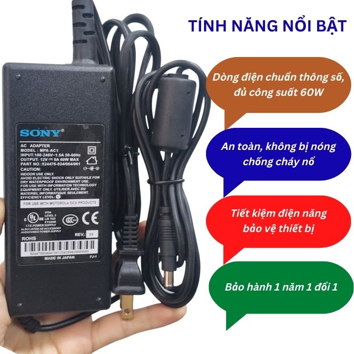 Adapter nguồn sony 12V 5A MPA-AC1 hàng zin xịn