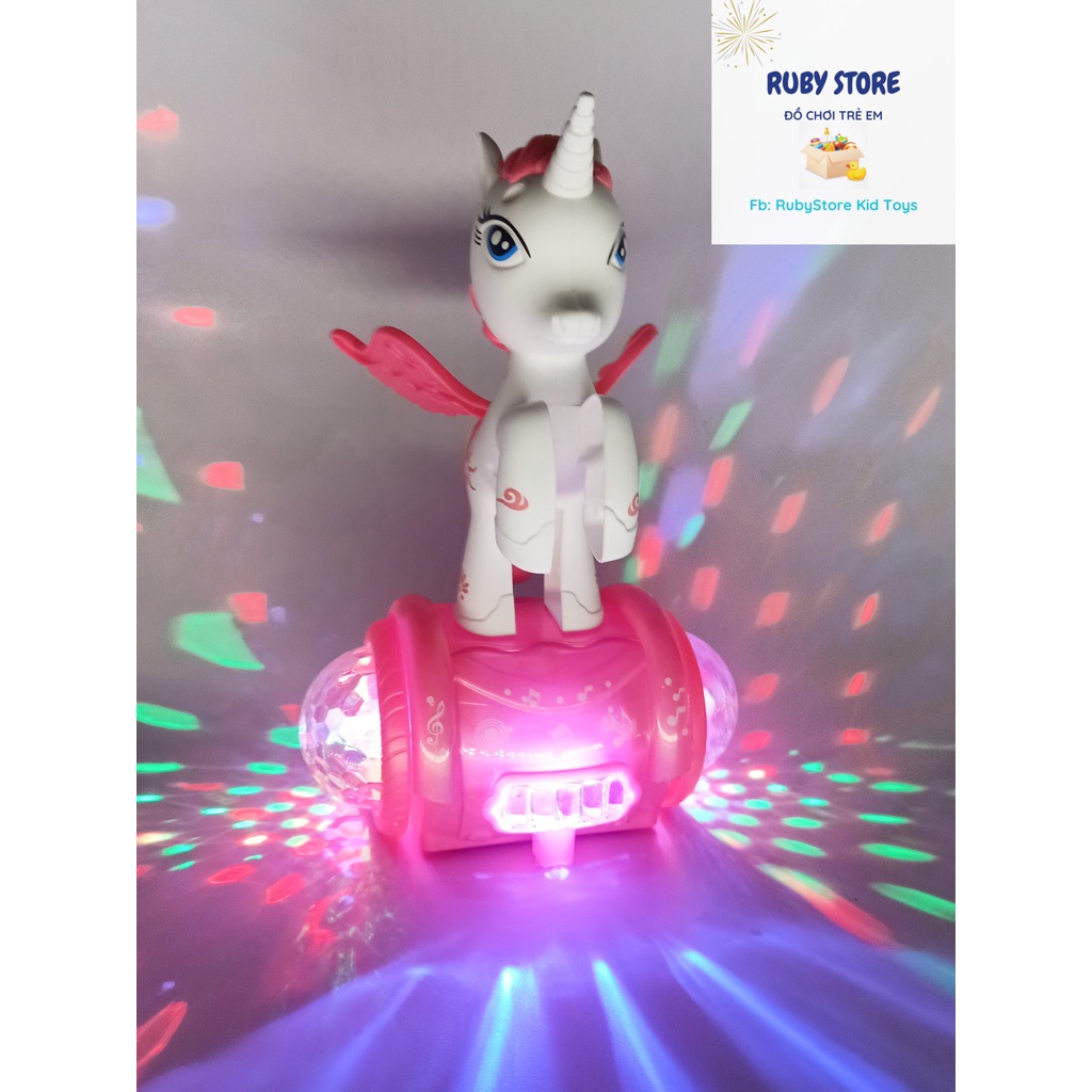 NGỰA PONY TRƯỢT VÁN, CÓ ĐÈN LED 5D VÀ NHẠC SÔI ĐỘNG