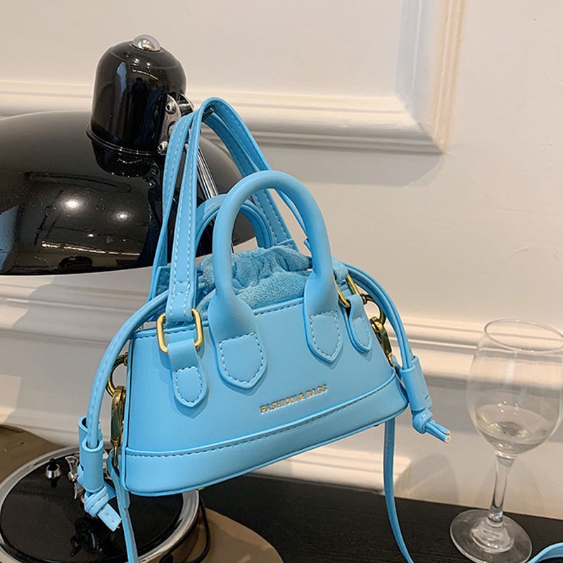 MISCHA Túi Đeo Chéo Da PU mini Màu Trơn Phong Cách Âu Mỹ Thời Trang Cho Nữ