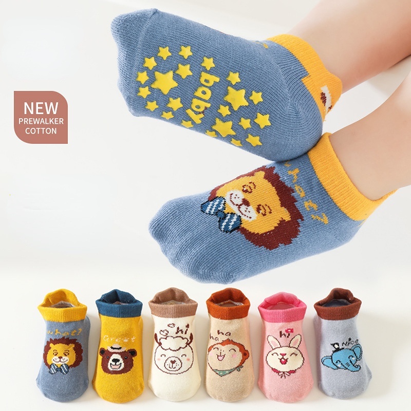 Vớ Thuyền Giữ Ấm Thoải Mái Chống Trượt In Họa Tiết Hoạt Hình Cho Bé Sơ Sinh