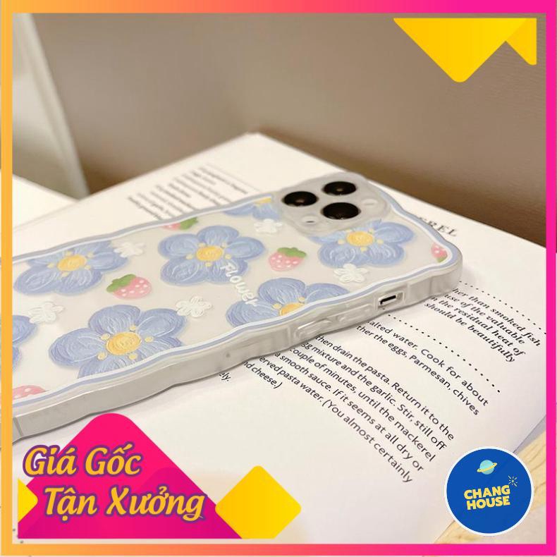 Ốp Lưng Silicon Chống Sốc Viền Sóng Flower