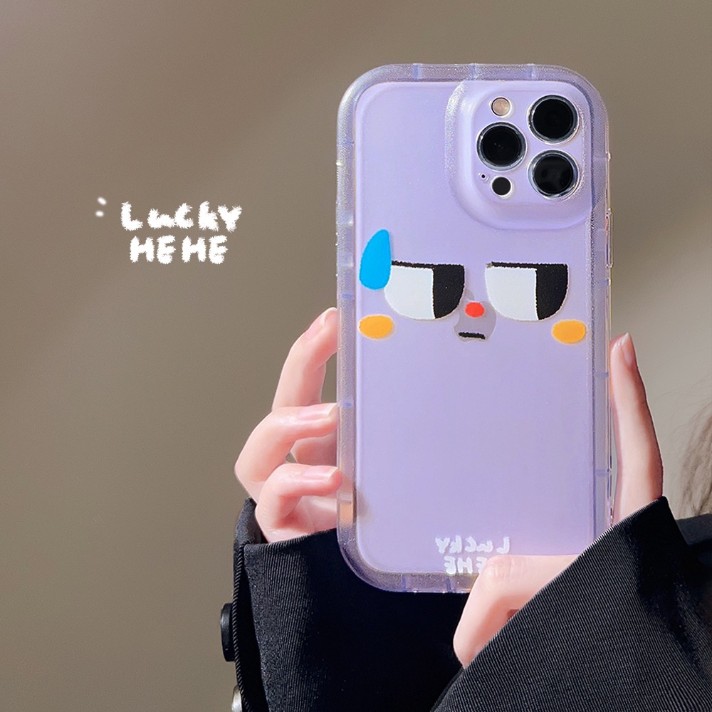 Ốp Điện Thoại Trong Suốt Hình Biểu Cảm Vui Nhộn Phong Cách Hàn Quốc Cho Iphone 14 11 12 13 PRO MAX AT0029
