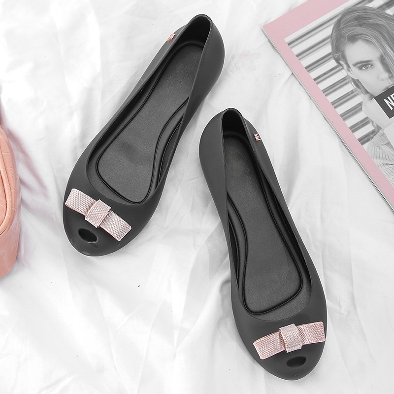 Giày Búp Bê Melissa Mềm Mại Đính Nơ Phong Cách Mới Cho Nữ