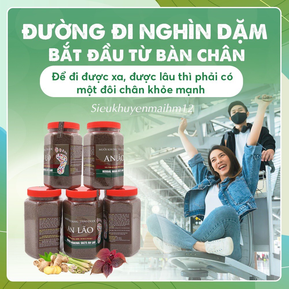 Muối Ngâm Chân Thảo Dược An Lão HTX Sinh Dược, Ngâm Tắm, Ủ Tinh Dầu Thảo Mộc 550g