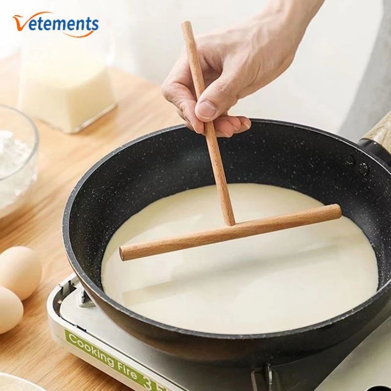 Que Gỗ Chữ T Làm Bánh Crepe Kiểu Trung Hoa Chuyên Dùng Cho Nhà Bếp