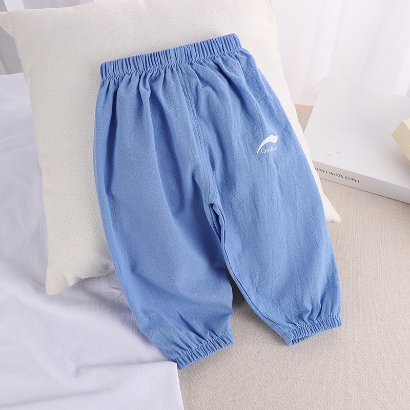 YAOEENH Quần Dài Vải Lanh Cotton Mỏng Thoáng Khí Chống Muỗi Cho Bé 80-120cm