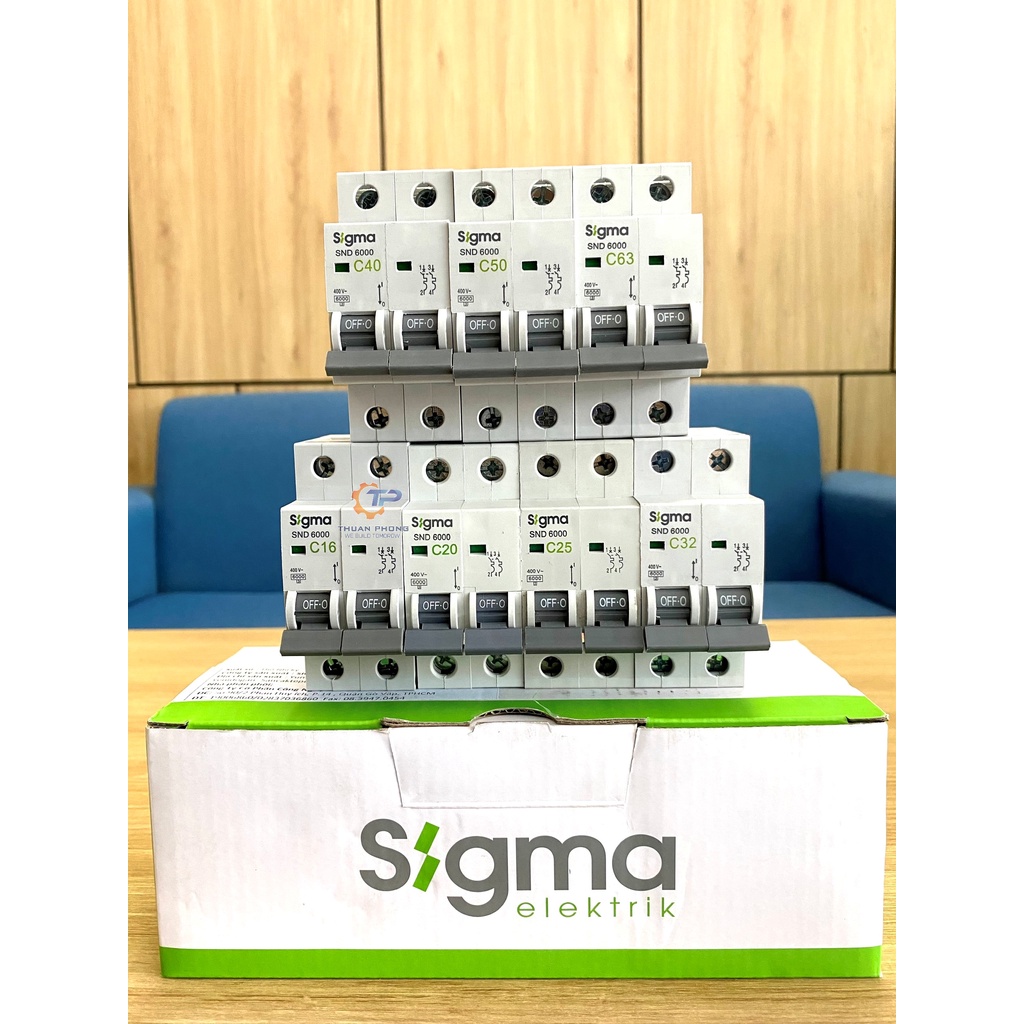 Cầu dao Sigma MCB loại SND6000, 2P, dòng cắt 6kA