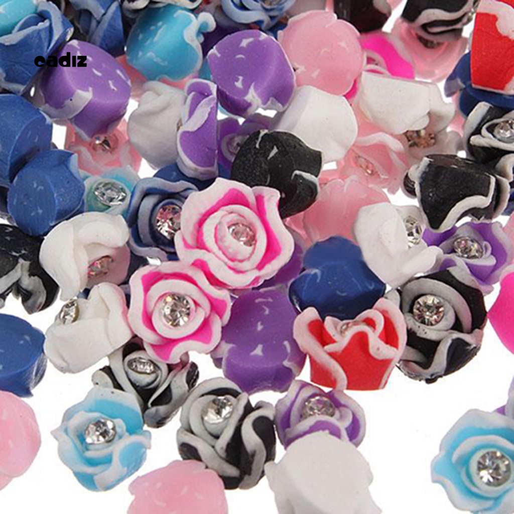 Set 20 Phụ Kiện Trang Trí Móng Nghệ Thuật Hình Hoa Hồng 3D Bằng Gốm Sứ Thời Trang Charms