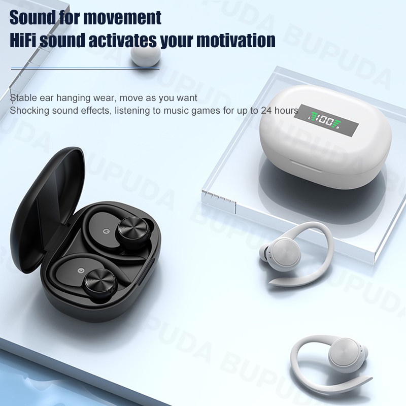 Tai Nghe Bluetooth Không Dây IPX5 Chống Nước / Âm Thanh HiFi Stereo Có Mic Điện Thoại
