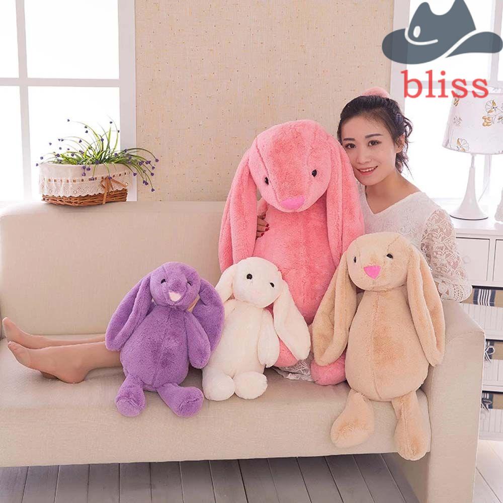 Đồ chơi nhồi bông Hình Thỏ Hoạt Hình Tai Dài Màu Hồng Cho Bé