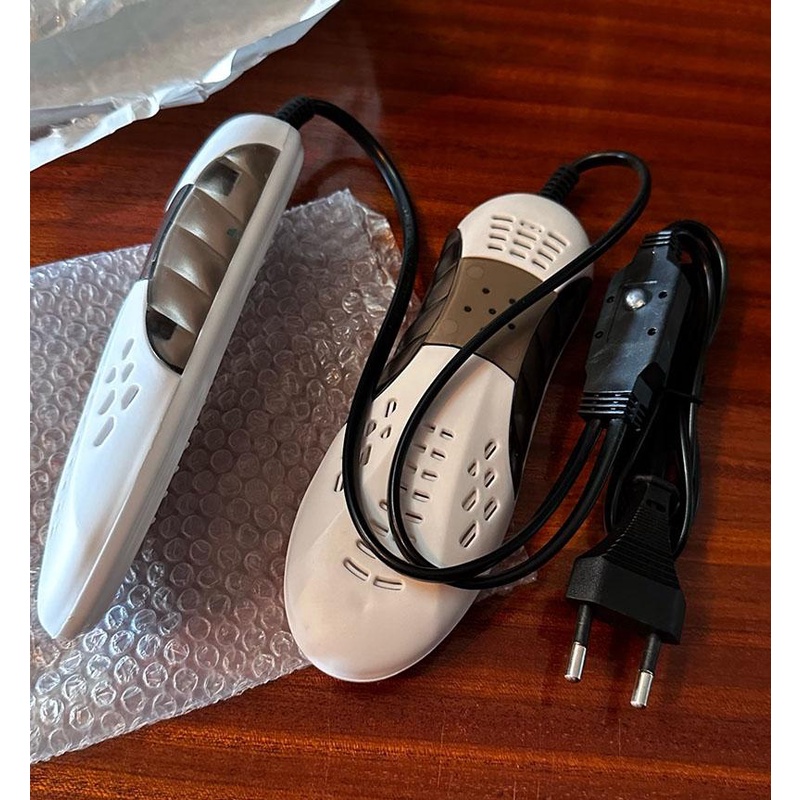 Full Box - Mày sấy, khử mùi giày, tất mini có đèn Led sử dụng điện sẵn màu vàng/Trắng