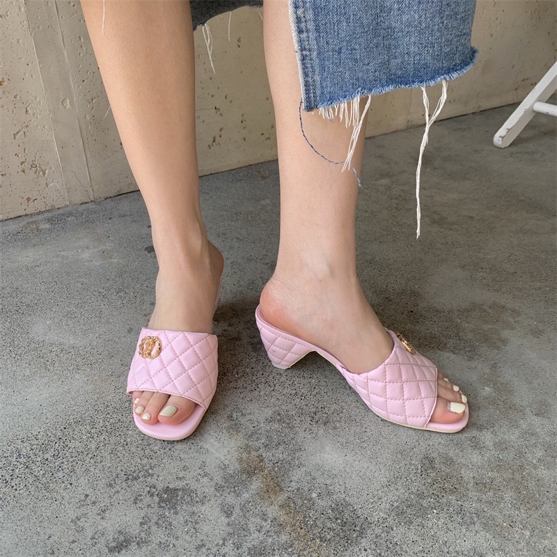 CÓ SẴN Guốc kẻ ô trám logo 💕💕VIDEO THẬT SHOP QUAY