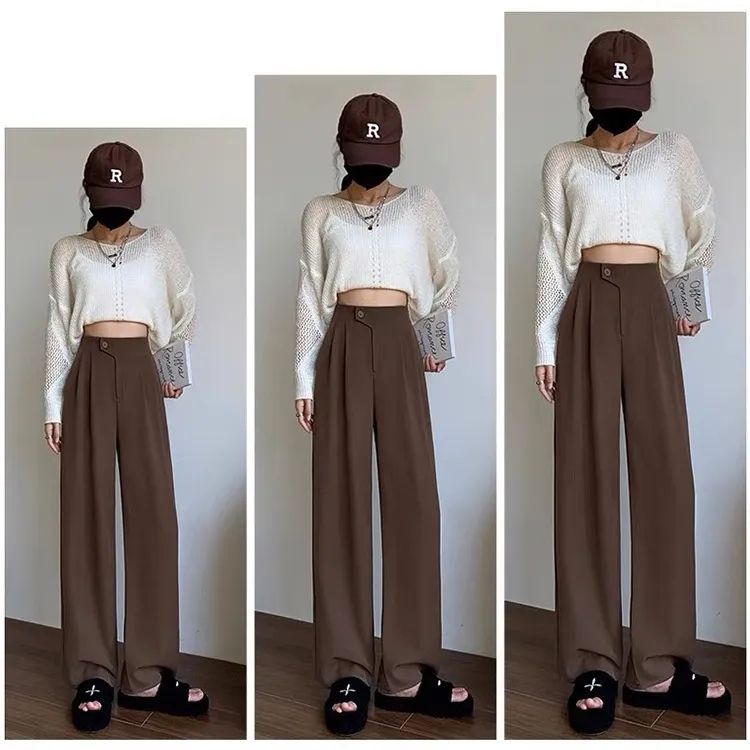 Quần Tây Cao Cấp Lót Lông Cừu Màu Nâu Phong Cách Mới Bán Chạy Dáng Ôm Thời Trang Thu Đông Dành Cho Bạn Nữ