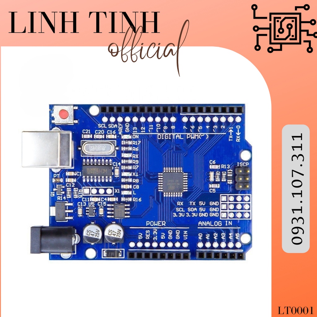 Vi điều khiển Arduino UNO R3 ATmega328P