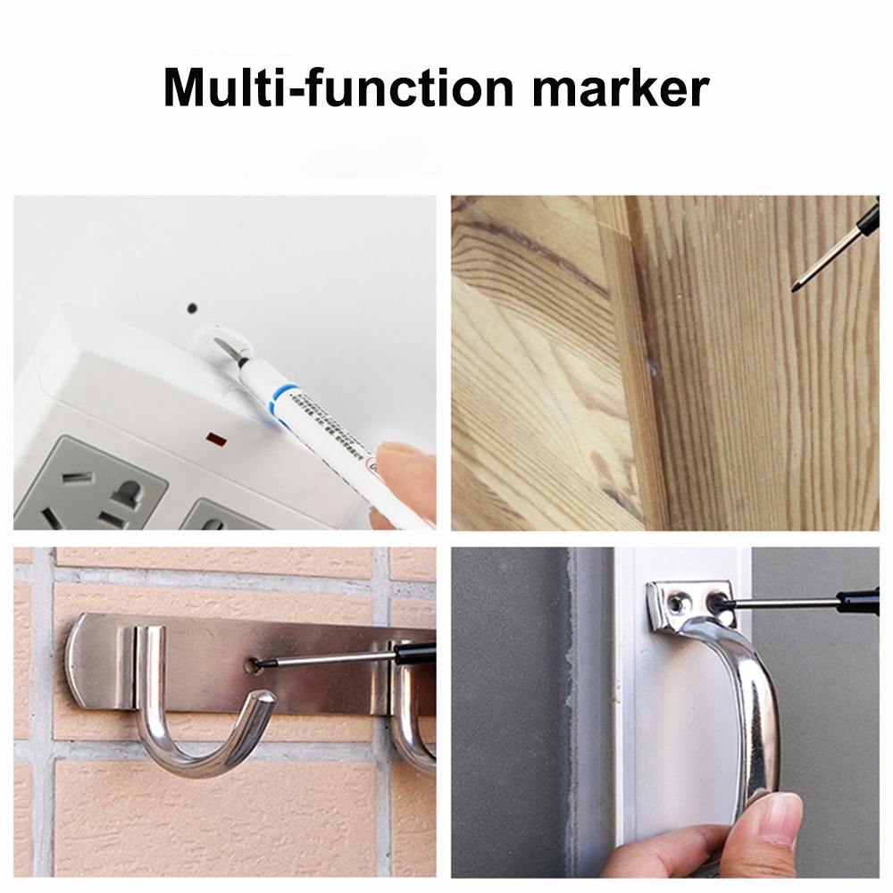 Set 6 Bút Đánh Dấu Lỗ Dài 20mm Bằng Kim Loại Chống Nước Đa Năng Trang Trí Nhà Cửa