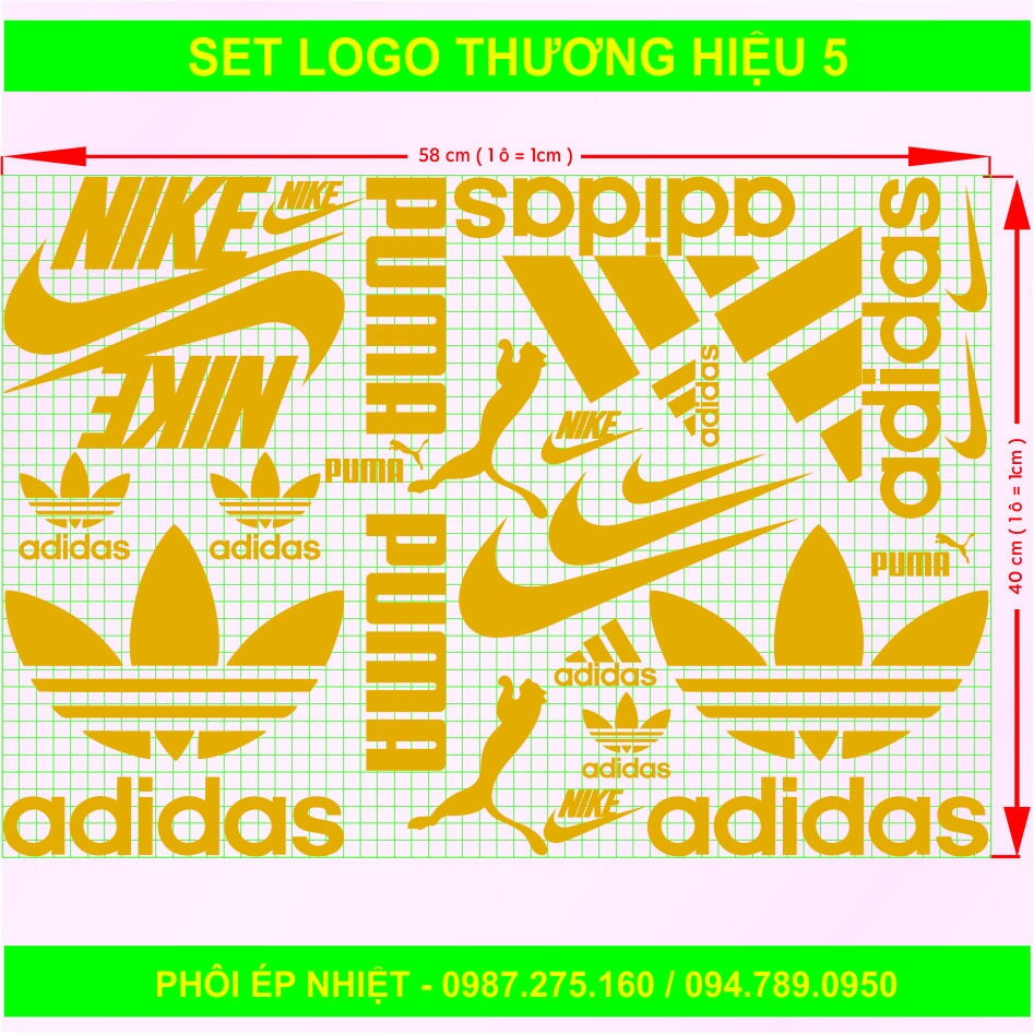 Hình ủi , hình ép nhiệt - Set logo nhiều mẫu