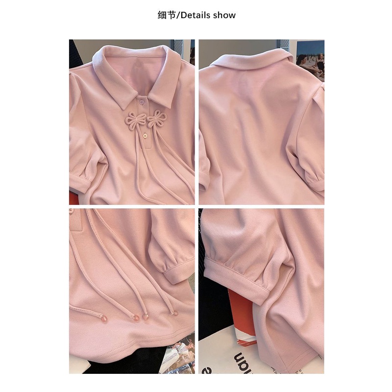 Áo polo Tay Phồng Thời Trang Mùa Hè Phong Cách Retro Cho Nữ