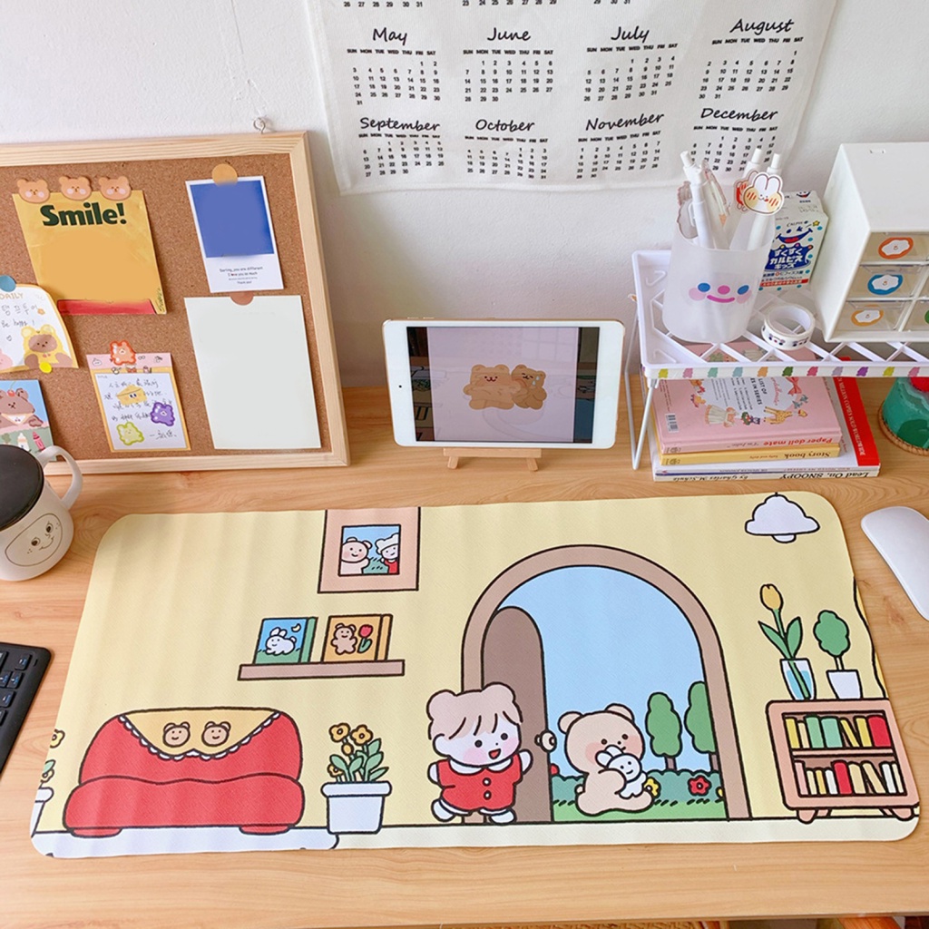 Tấm Lót Chuột Và Bàn Phím Bằng PVC Chống Trượt Chống Thấm Nước Hình Hoa Hướng Dương Dễ Thương