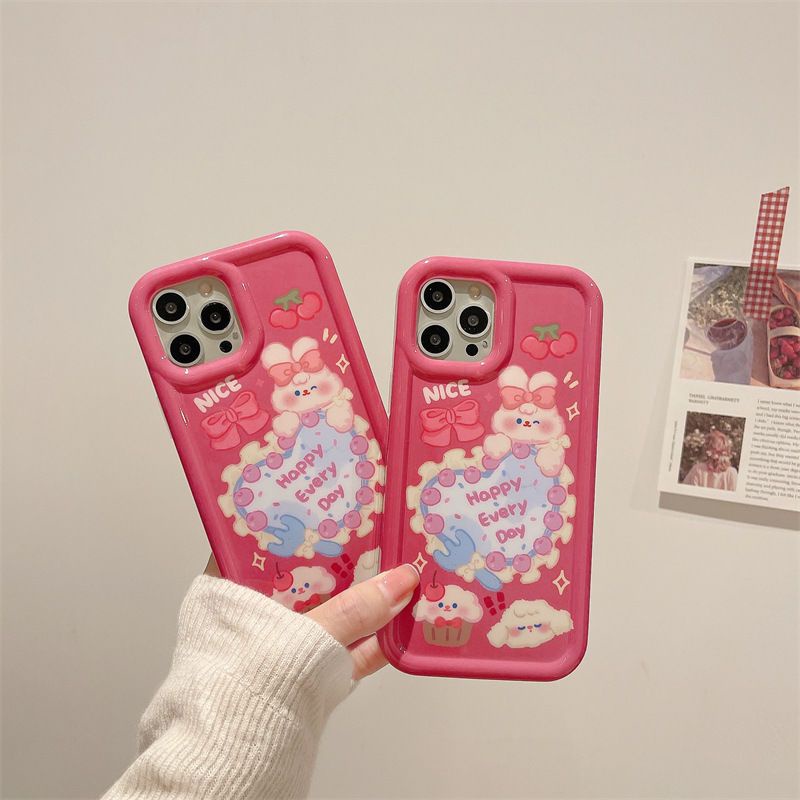 Ốp Điện Thoại TPU Silicone Trong Suốt Chống Sốc In Hình Thỏ Cho IPhone 14 13 11 12 Pro XS Max X XR 7 8 Plus