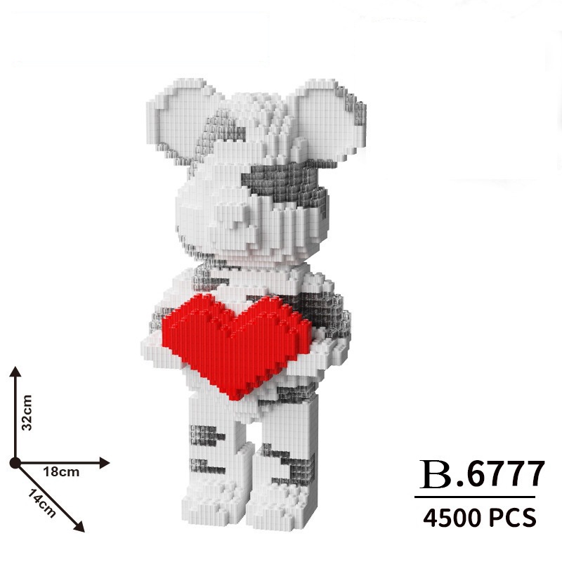 Đồ chơi lắp ráp mô hình gấu bearbrick cho bé, đồ chơi xếp hình khối giúp bé phát triển tư duy BIACARE