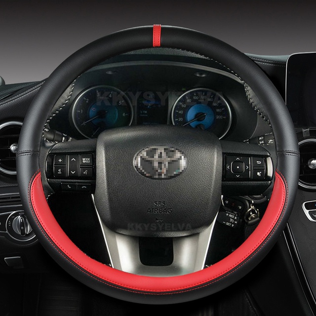 Bọc Vô Lăng Bằng Da Sợi Nhỏ Cho Xe Hơi Toyota Fortuner 2016-2019 2021 Hilux 2015-2019 2020 2022