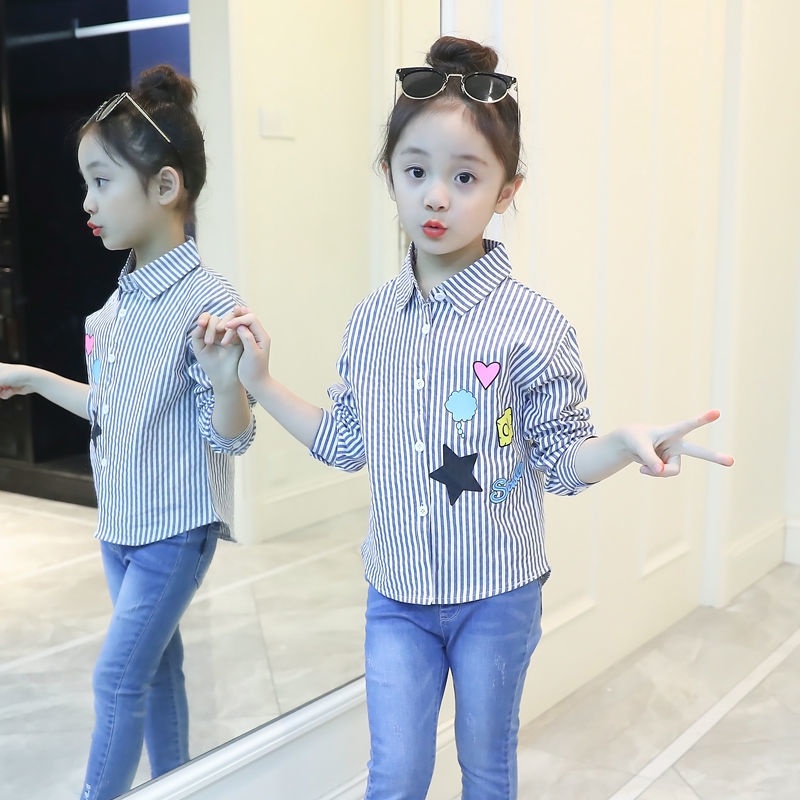 Áo Sơ Mi Tay Dài Phong Cách Thời Trang Xuân Thu Mới Dành Cho Bé Gái 3-5 - 8-10 - 12-13 Tuổi