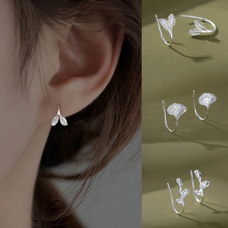 Bộ sản phẩm bông tai bạc 925 hoạt tiết lá đa dạng mẫu thương hiệu AROCH JEWELRY