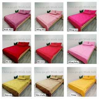 Bộ drap thun màu Hàn Quốc ga gối thun màu trơn đủ kích cỡ đủ màu chăn ga gối Minh Anh bộ mền ga gối thun màu