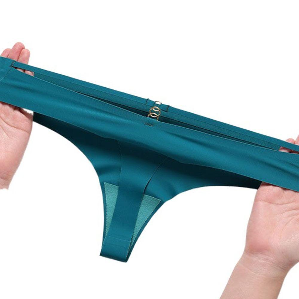 LOMBARD Quần Lót Lụa Không Đường May Lưng Thấp Màu Trơn Thời Trang Cho Nữ
