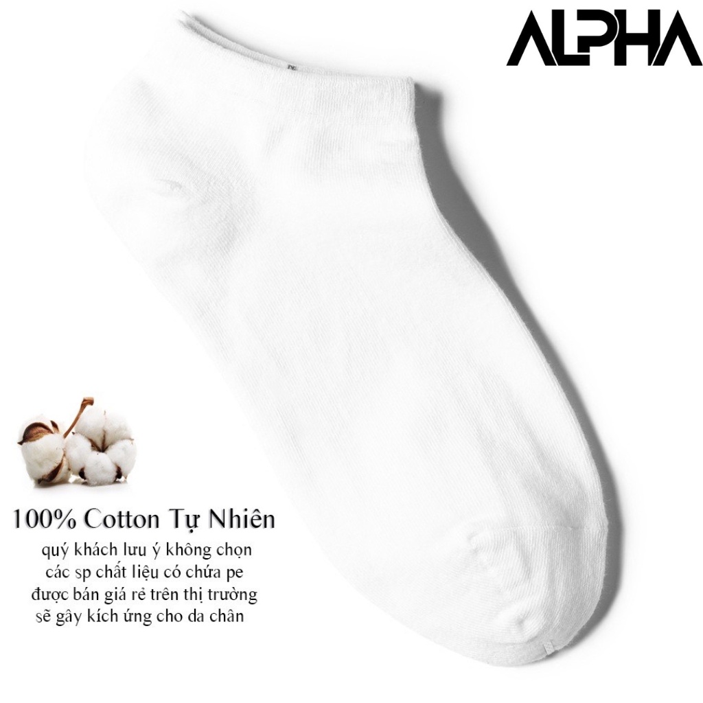 Tất vớ ngắn GenAlpha vải Cotton kháng khuẩn chống mùi hôi Basic,vớ ngắn cao cấp trơn GEN012