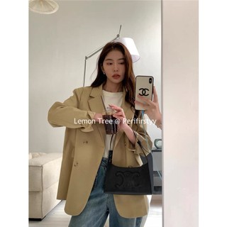 Áo blazer lemon tree cổ vest tay dài túi nắp 3 cúc loang