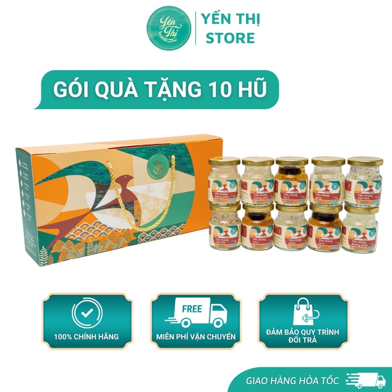 [Quà Tặng] Yến Thị- Gói mix vị -set quà tặng 10 hũ-chưng sẵn 70ml-30% yến