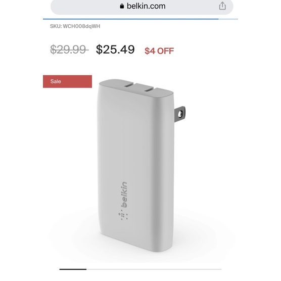 Củ sạc tường Belkin Boost Charge Pro 30W WCH008, BigDeals VN