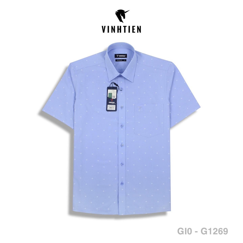 Áo Sơ Mi Ngắn Tay Vải Bamboo Vạt Ngang Form Regular Vĩnh Tiến 425