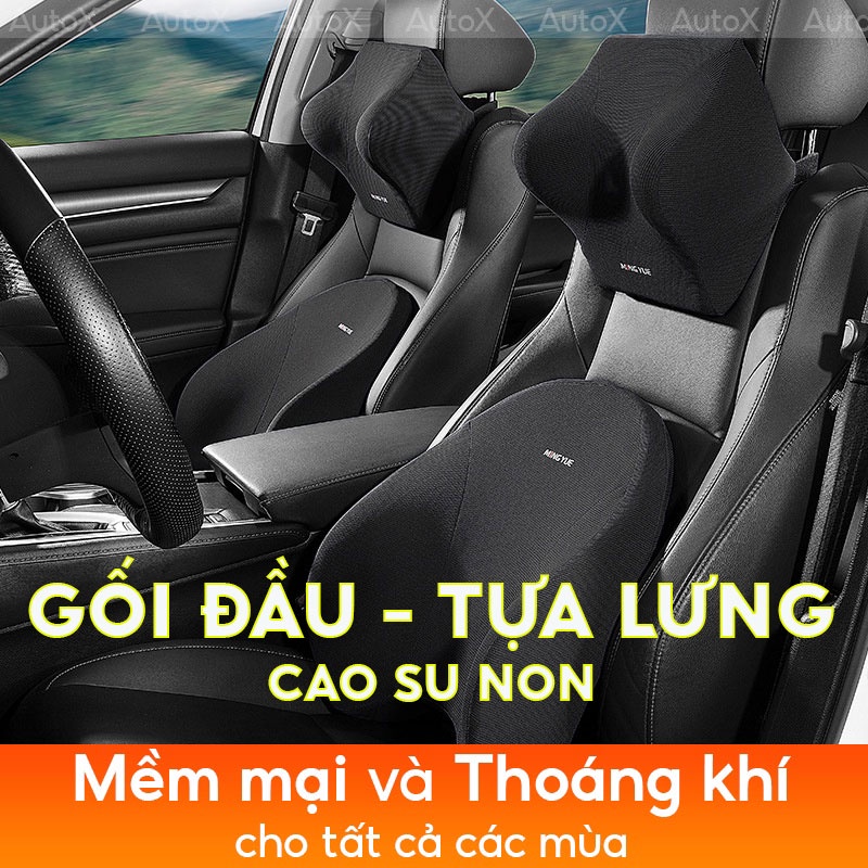 Bộ gối tựa đầu tựa lưng ô tô cao su non AutoX thiết kế công thái học phù hợp tất cả các loại xe hơi | BigBuy360 - bigbuy360.vn