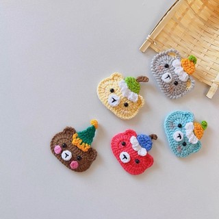 Kẹp tóc hình gấu bằng len handmade